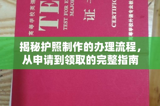 长安揭秘护照制作的办理流程，从申请到领取的完整指南