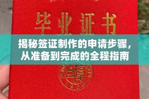 长安揭秘签证制作的申请步骤，从准备到完成的全程指南