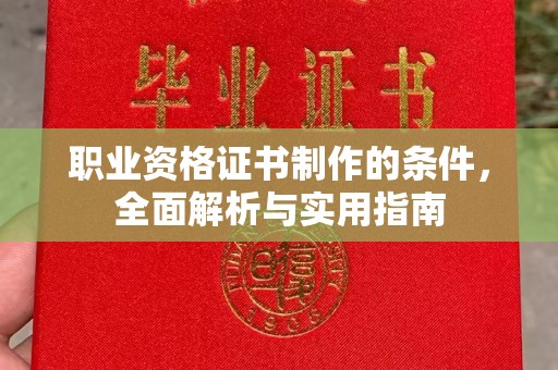 长安职业资格证书制作的条件，全面解析与实用指南